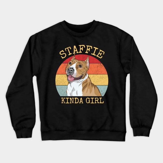Staffie Kinda Girl Crewneck Sweatshirt by KreativPix